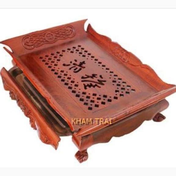 Khay trà gỗ kiểu tai cuốn gỗ Hương đỏ