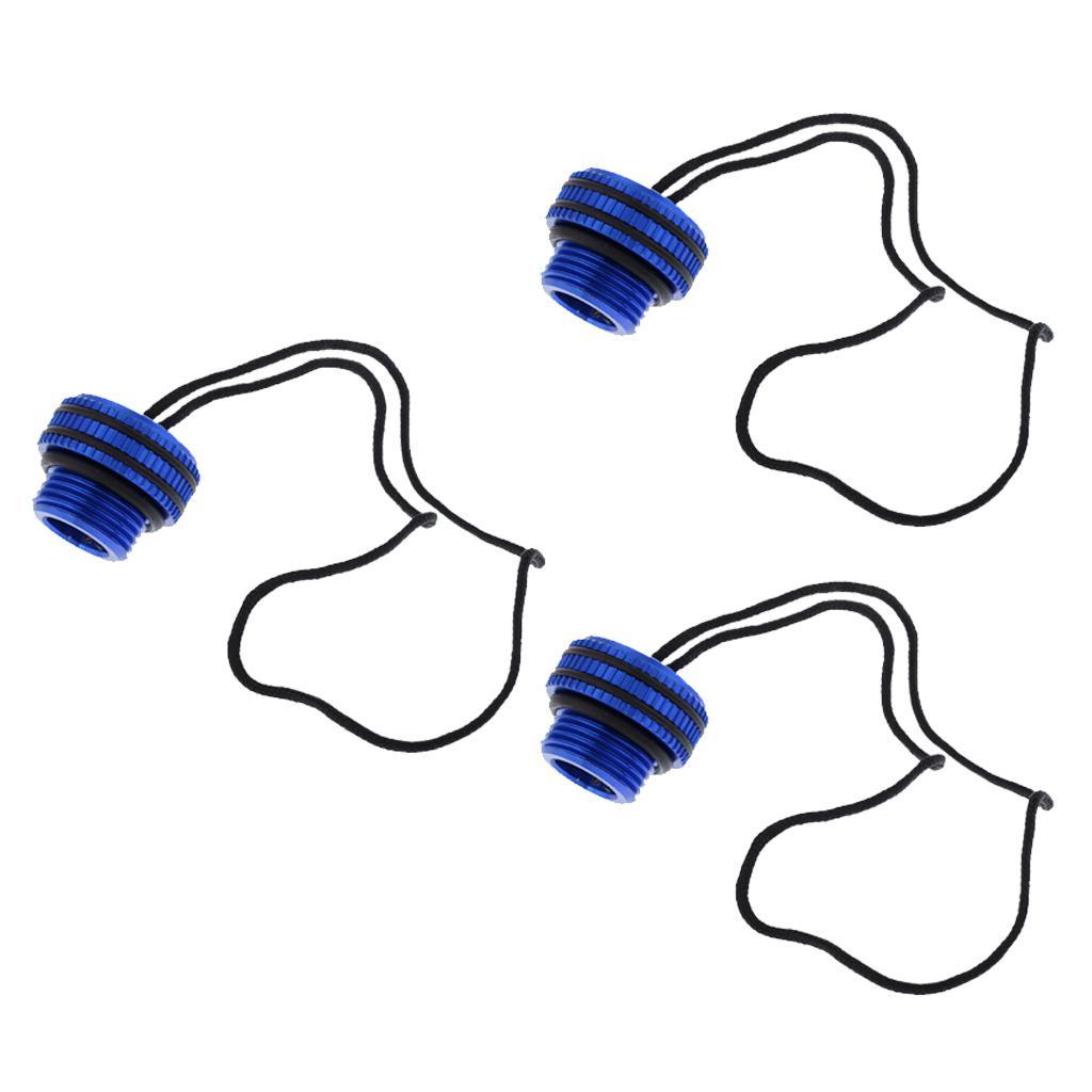 3x Durable Tank Protective  Caps with Retainer Cord for Scuba Diving, Kayak, Inflatable Boat