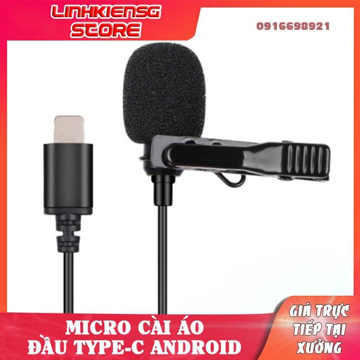 Micro phone mini cài áo kèm cổng type C cho điện thoại Android