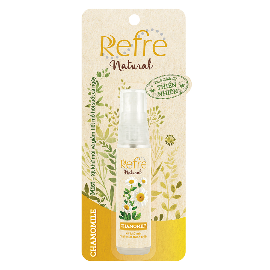 Xịt Khử Mùi Refre Natural Chamomile Hương Cúc La Mã (30ml)