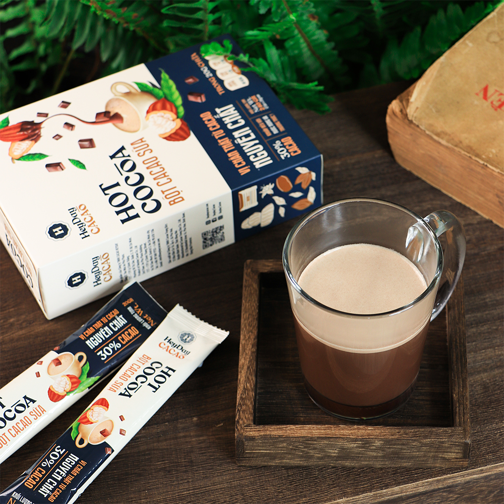 Bột Cacao Sữa gói tiện lợi 20g - Đậm vị chân thật từ cacao nguyên chất