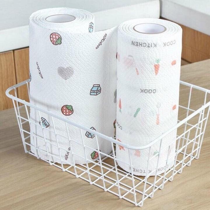 Cuộn giấy lau nhà bếp đa năng màu trắng 100% Rayon có thể giặt được