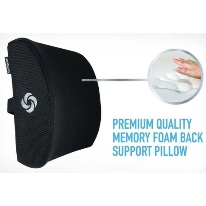 Gối Tựa Lưng Ô Tô Samsonite, Gối Chống Đau Mỏi Lưng, Khử Mùi Hôi, Hỗ Trợ Đau Cột Sống, Nhập Đức