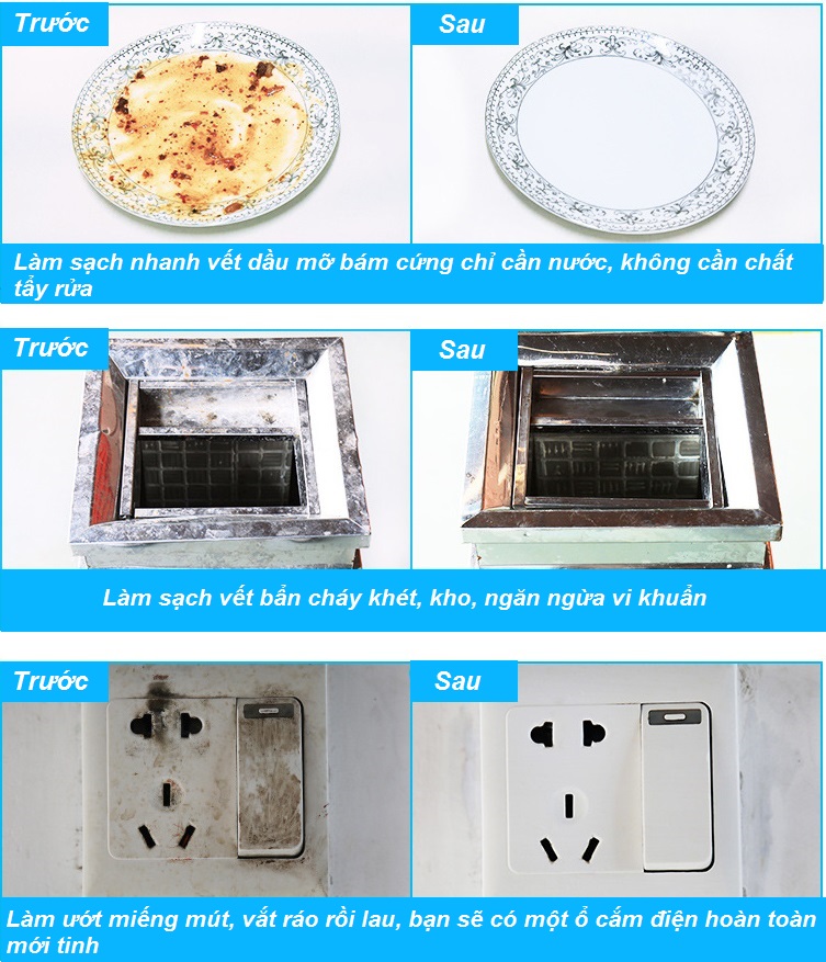 Mút thần kỳ SAMI, mút bọt biển melamin độ nén cao lau chùi làm sạch mọi vết bẩn cứng đầu (gói 15 miếng)
