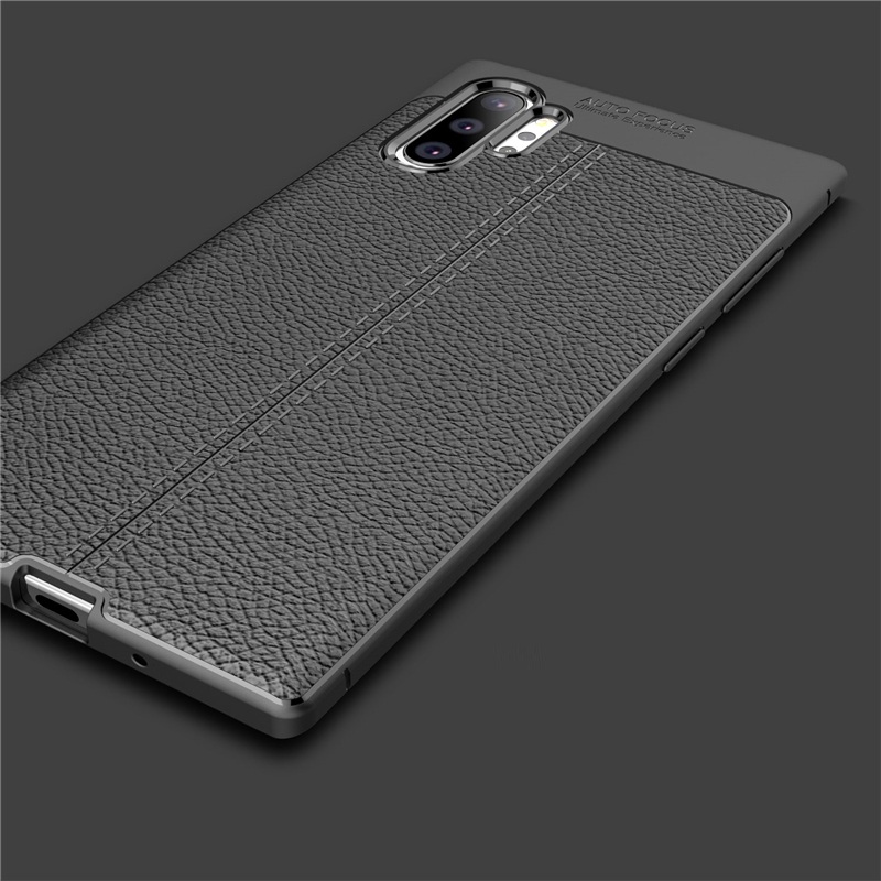 Ốp lưng silicon dẻo giả da Auto Focus cao cấp dành cho Samsung Note 10 Plus - Hàng chính hãng