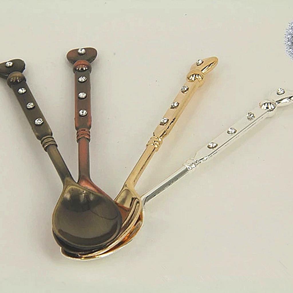Stainless Steel Tableware Creative Retro Coffee Spoon, Stirring Spoon, Sugar Spoon, Stir Bar Spoon, Mixing Spoon, Tea Spoon, Ice Tea Spoon, Ice Cream Spoons