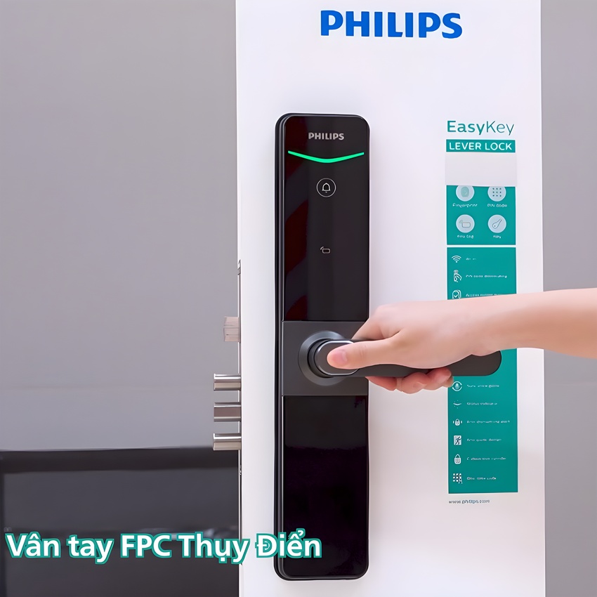 HÁNG CHÍNH HÃNG - Bộ khóa cửa thông minh Gateway điều khiển từ xa, vân tay, thẻ từ, mật khẩu và chìa cơ. Thương hiệu Hà Lan cao cấp Philips DDL610-5HBS