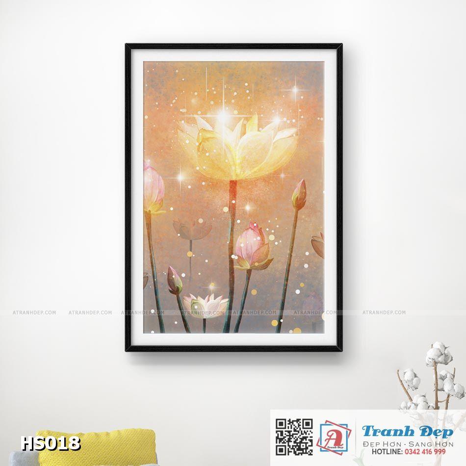 Tranh canvas Trang trí Hoa sen vàng nở rộ - HS018