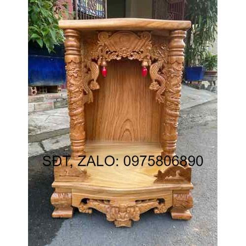 Bàn thờ thần tài gỗ gõ đỏ 48 x 68cm, bàn thờ ông địa , bàn thờ gỗ cao cấp