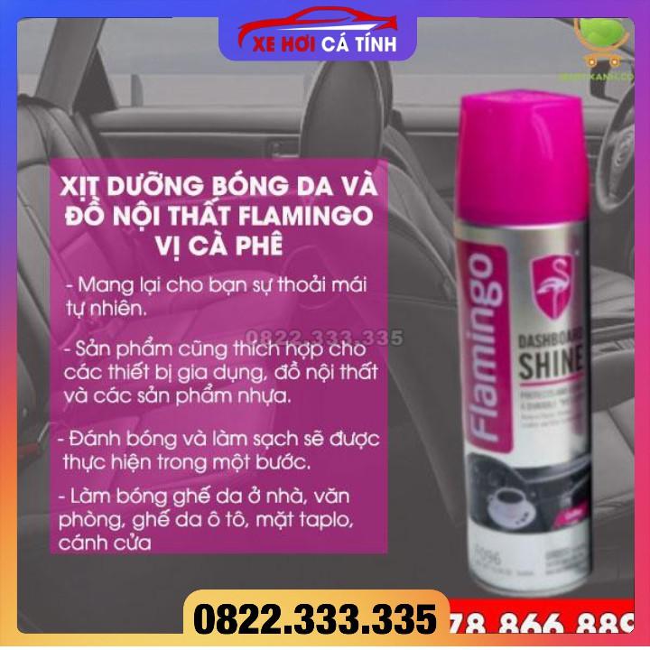 Chính Hãng -  Bình Xịt Dưỡng Bóng Nội Thất - Đồ Da Ô Tô Vị Cafe - Flamingo F096