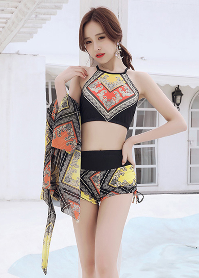 Set đồ thun đi biển kèm khăn choàng