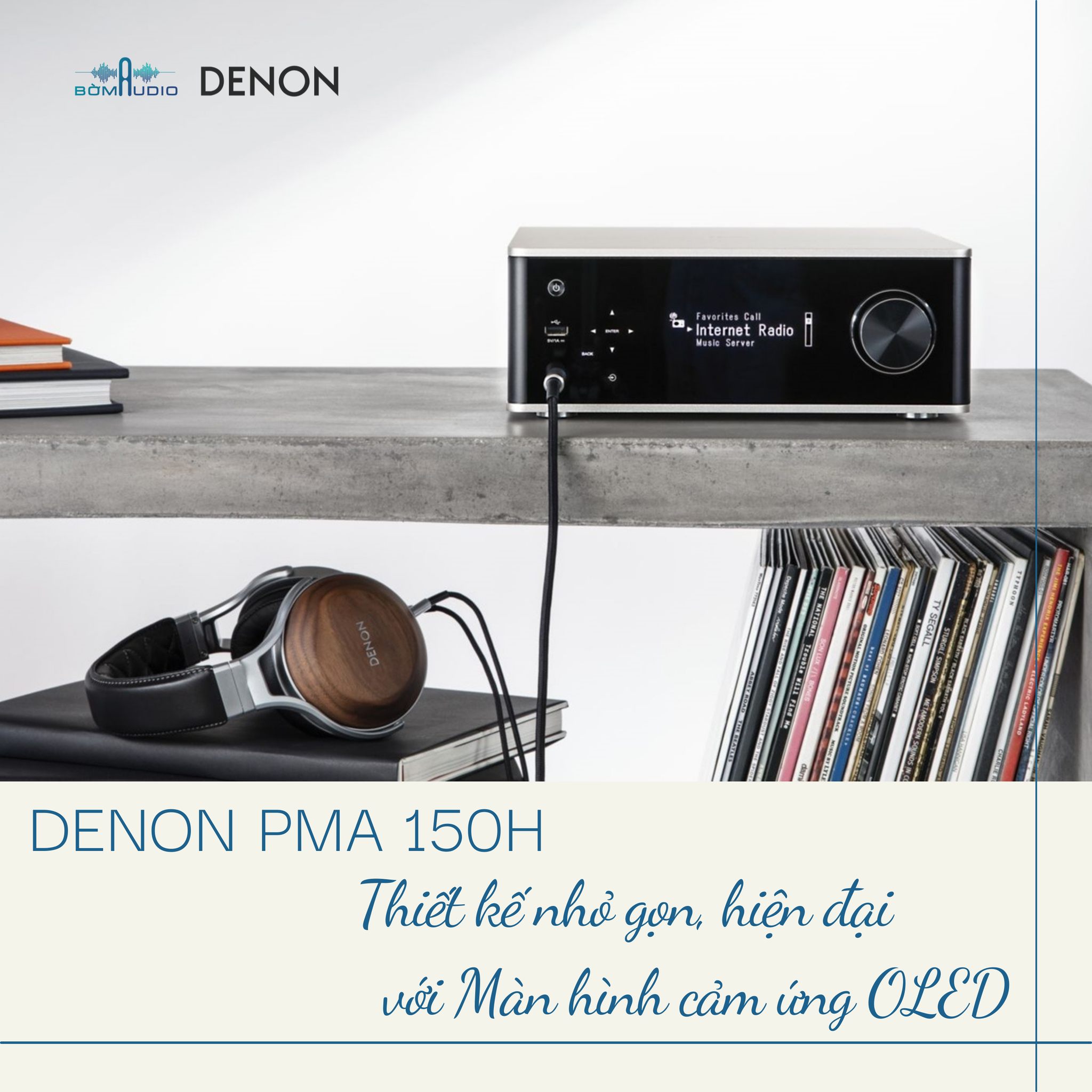 DENON PMA-150H | Ampli Nghe Nhạc Số Đỉnh Cao - Chuẩn HI-RES_70W/Kênh - DAC 32bit/384kHz - Mạch Class D _ Công Nghệ DDFA - Tích Hợp WIFI/Bluetooth/Airplay - Nghe Nhạc Đa Phòng HEOS + Trợ Lý Ảo - Stream Nhạc Số: Spotify, TIDAL | Hàng Chính Hãng _ Mới 100%