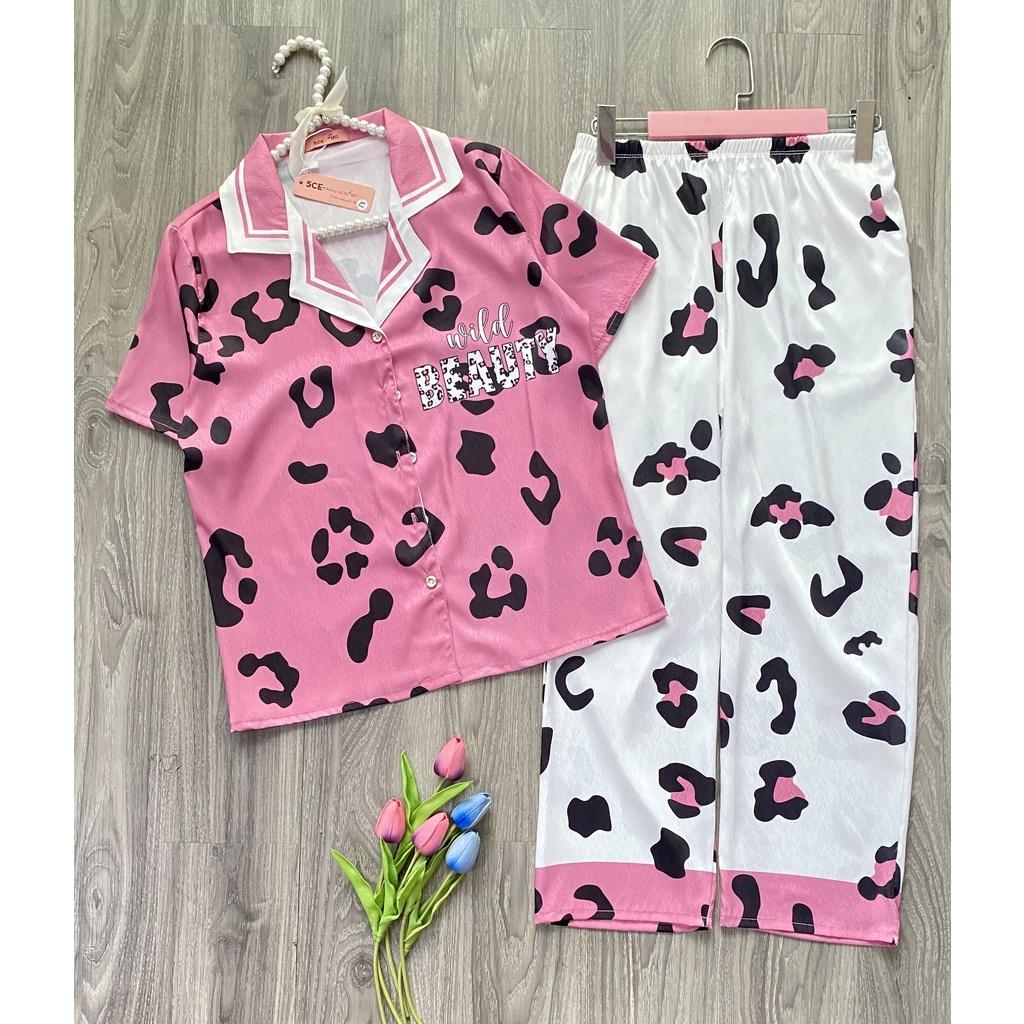 Bộ Pyjama lụa xước ánh kim cao cấp (free size: 45kg đến 65kg) HÀNG THIẾT KẾ MỚI.