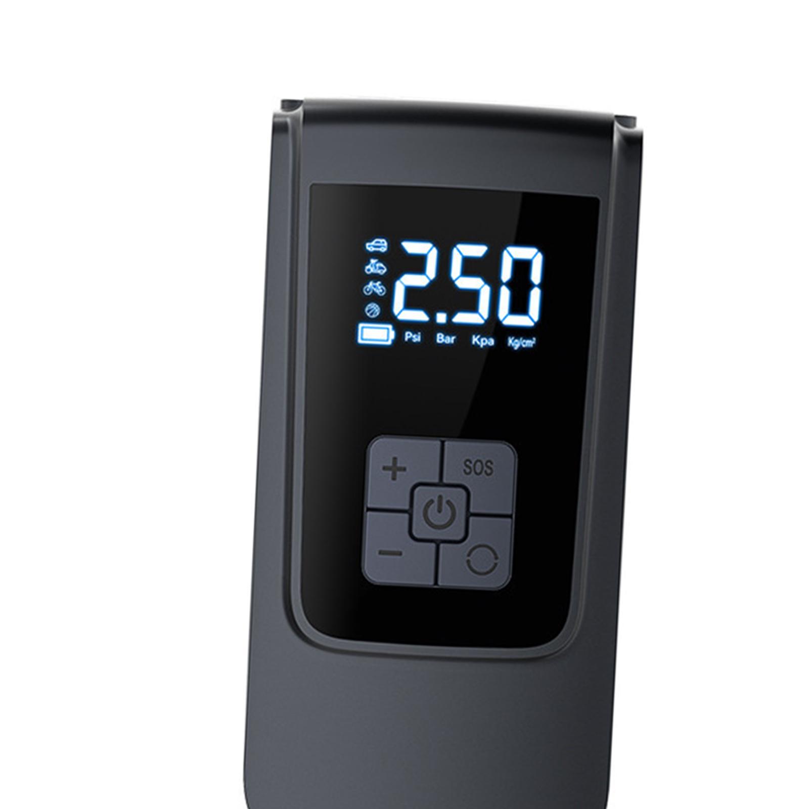 Air Compressor Tire Inflator Tire Pump Fast Inflation Compact Portable Rechargeable Power Bank Electric Pressure Gauge for Bicycles Car