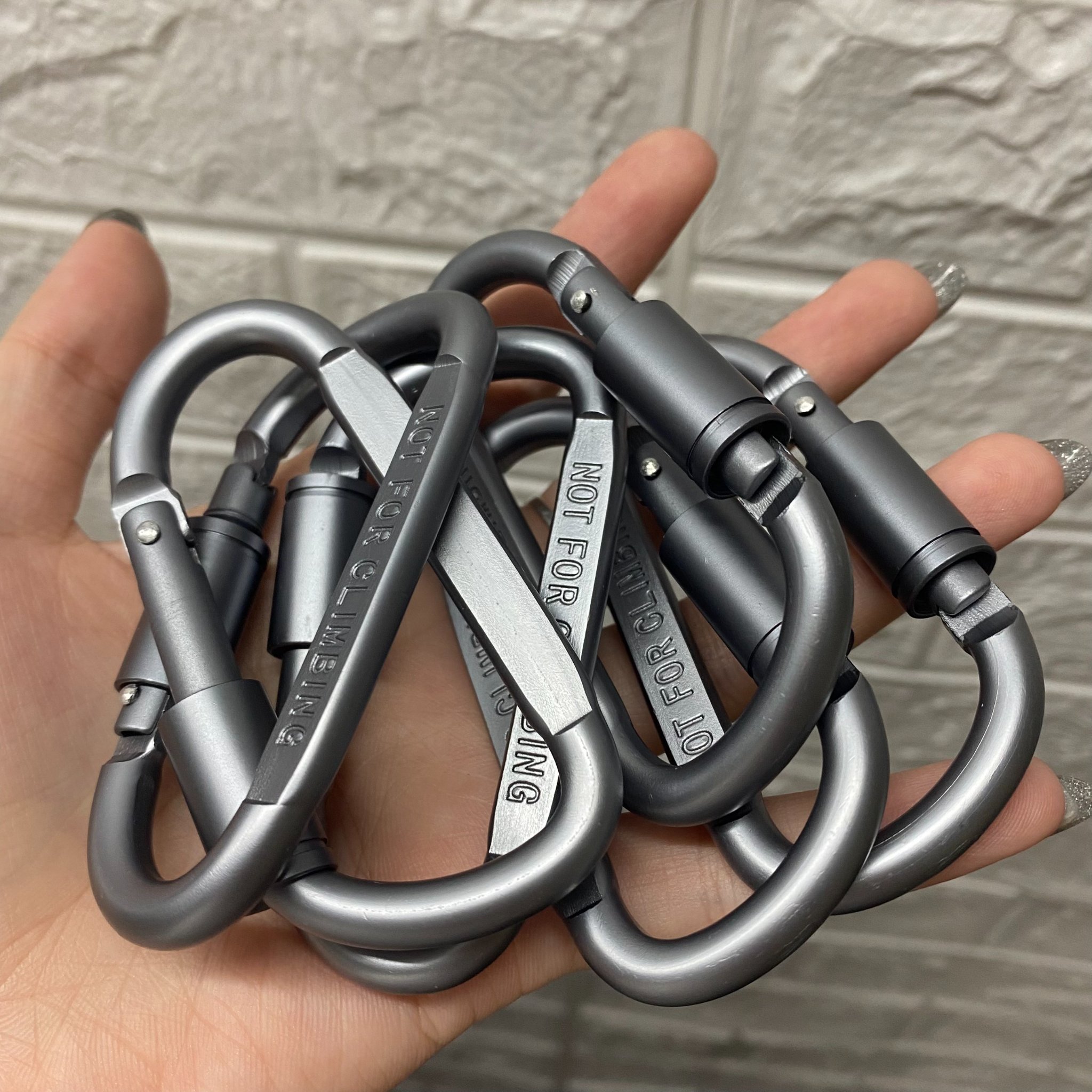 Set 4 Móc Khóa Nhôm Carabiner Hình Chữ D