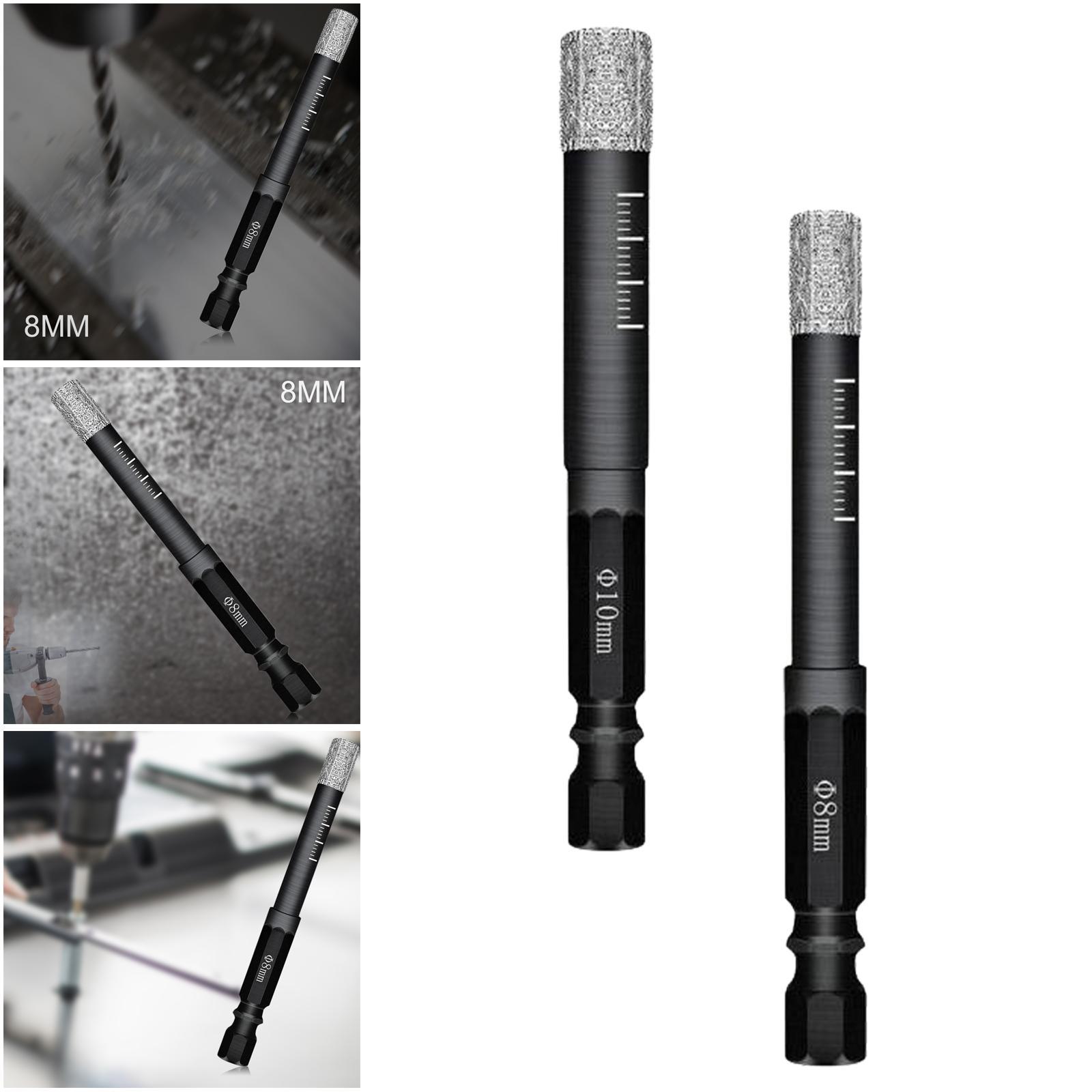 Diamond Dry Drill Bit Set for Stone Porcelain Granite 10MM+8MM