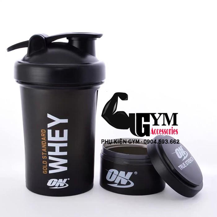 Bình nước thể thao bình tập gym Shake bottle ON 2 ngăn