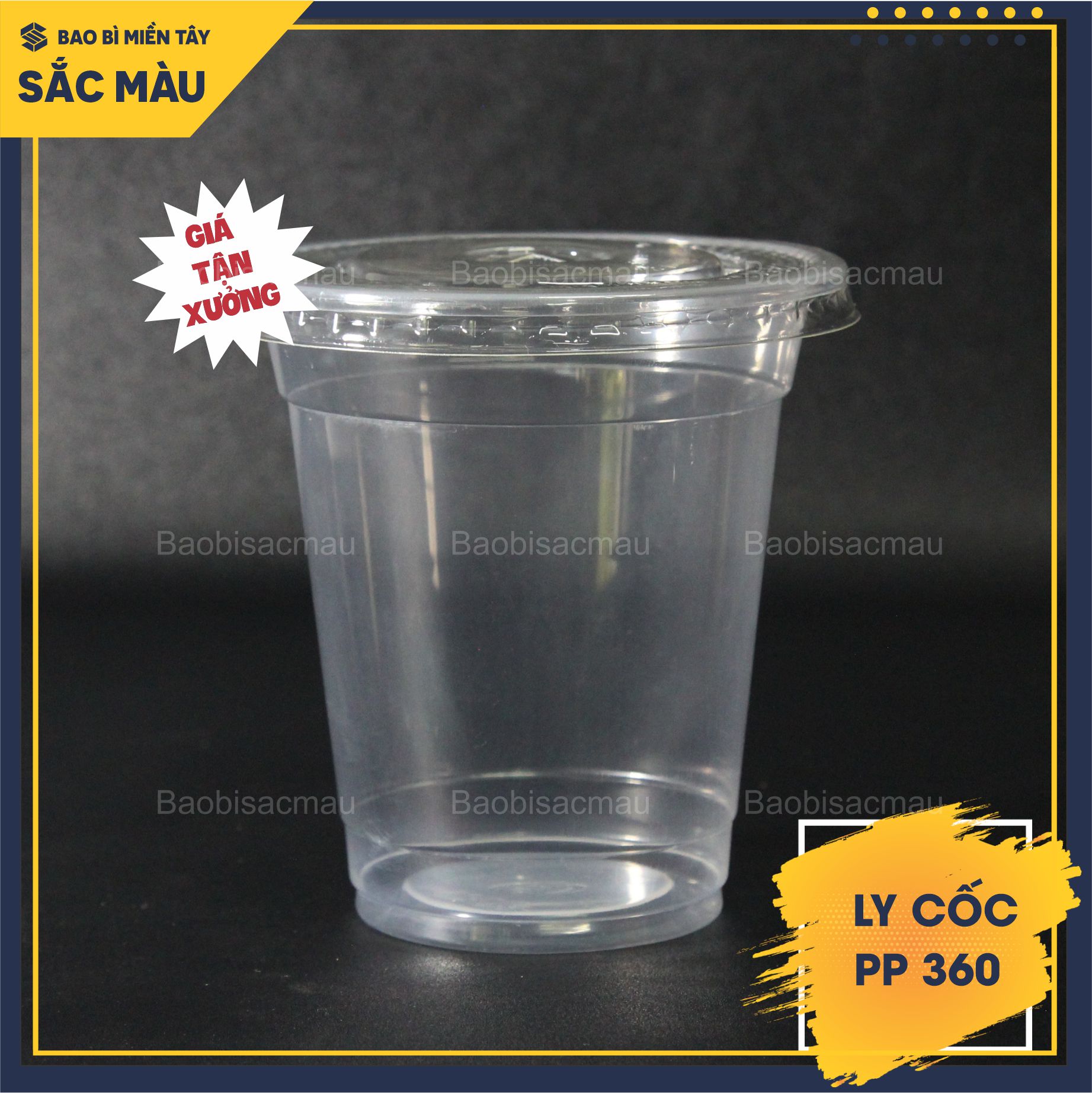 Sỉ 50 cốc nhựa/ ly nhựa PP 360ml kèm nắp