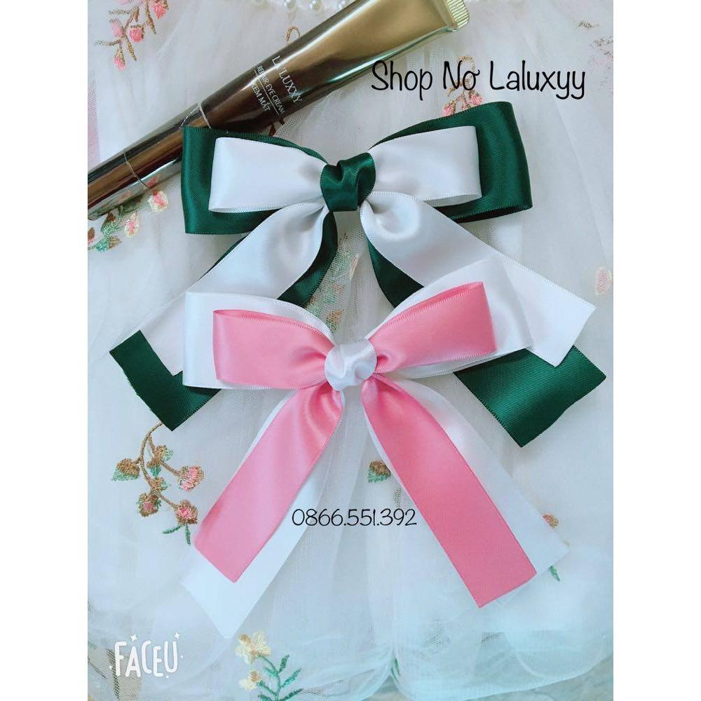 Kẹp tóc nơ satin lụa cao cấp phối màu cực xinh/ cột tóc nơ lụa cao cấp