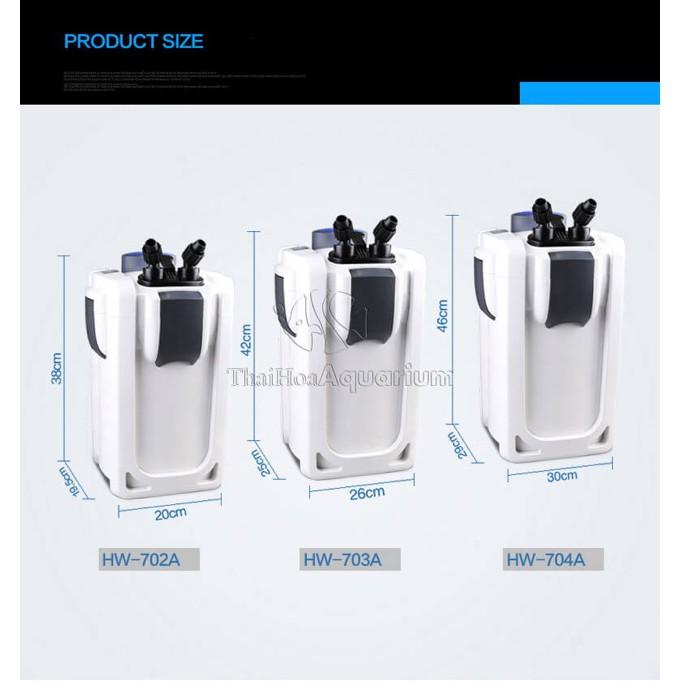 LỌC THÙNG SUNSUN HW-704A 45W-2000L/H CHO BỂ 200-500L