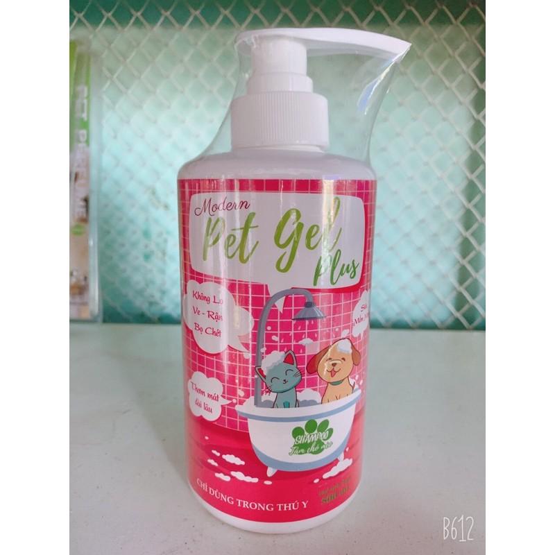 Sữa Tắm Pet Gel Plus - 500ml - Sữa Tắm cho chó mèo giúp trị ve rận, khử mùi và giúp da lông khỏe mạnh