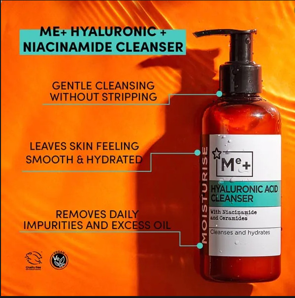 Sữa rửa mặt Superdrug Me+ Moisturise Hyaluronic Acid Cleanser 200ml