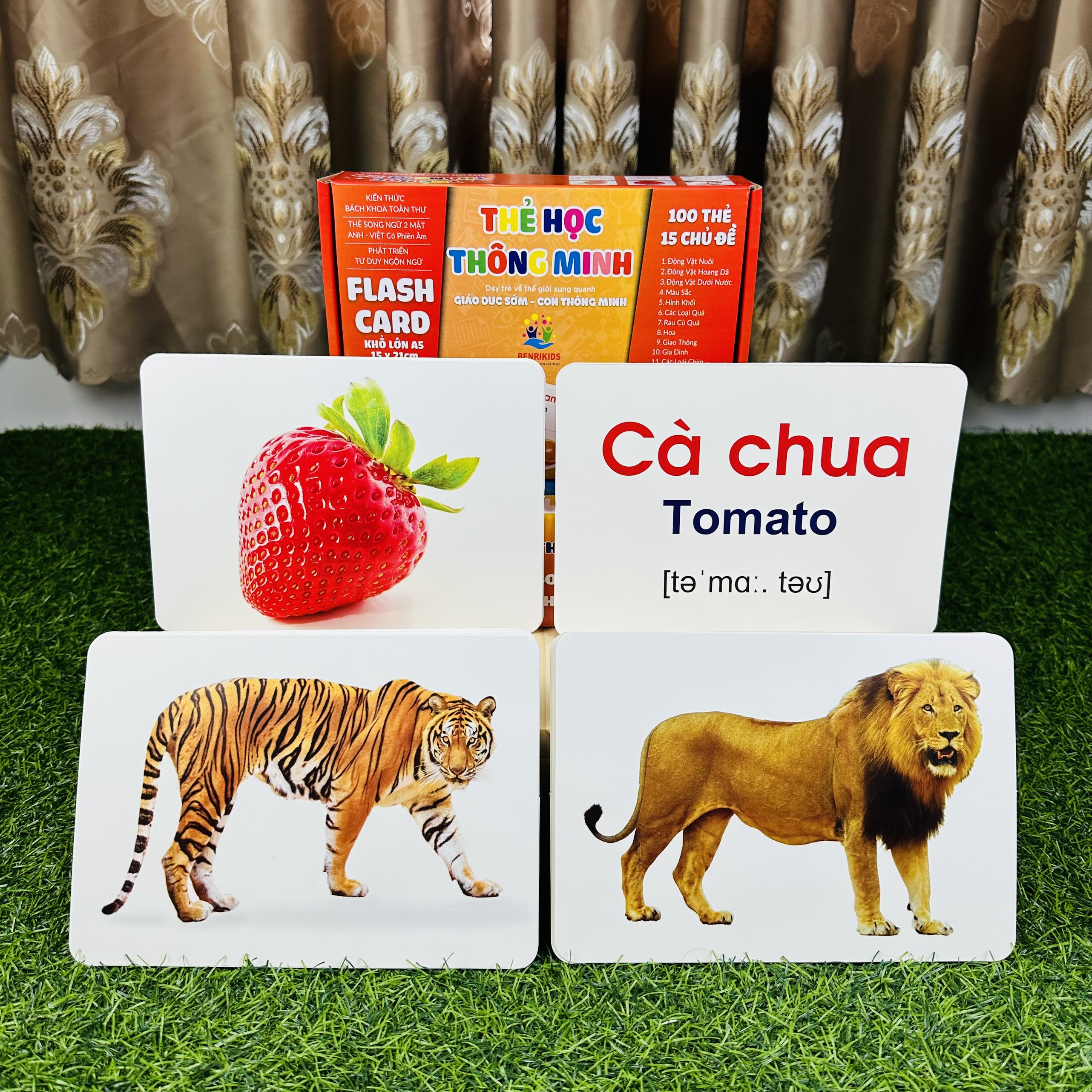 Thẻ Học Thông Minh FlashCard Cho Bé Từ 0 Đến 3 Tuổi Kích Thước Thẻ Lớn 15x21Cm Chống Lóa Không Thấm Nước 100 Thẻ 15 Chủ Đề