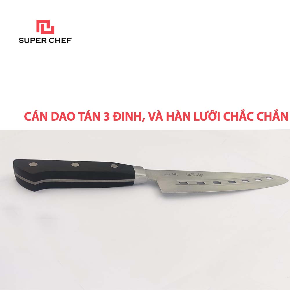 Dao Bếp Gyuto Dài Đa Năng Chính Hãng Super Chef Lưỡi Thép Cao Cấp, Không Gỉ Sét, Không Ăn Mòn, An Toàn Thực Phẩm, Công Nghệ Nhật Siêu Sắc Bén, Lâu Cùn Siêu Bền Và Tiện Lợi ( Lưỡi dài 18.5cm)