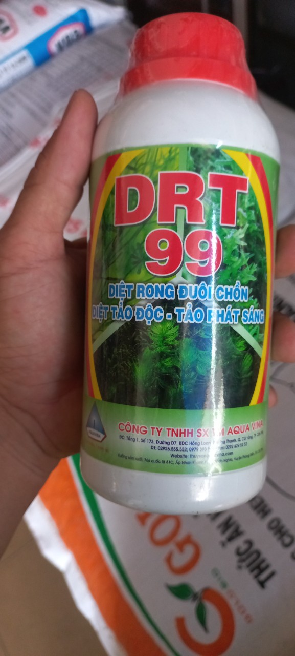 DRT  aqua , 500ml, trừ tất cả loại rong, đuôi chồn, rong đá, rong nhớt ao nuôi tôm cá