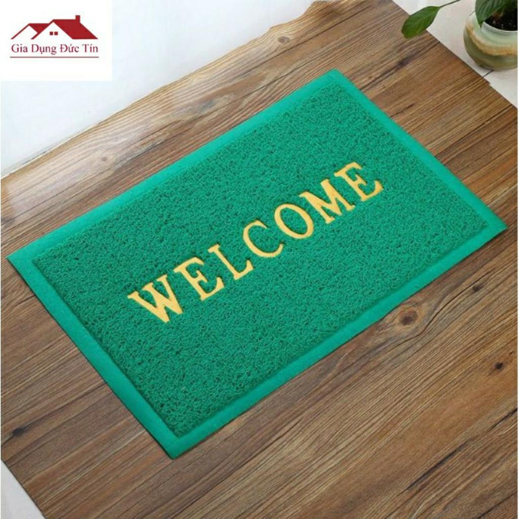 Thảm Welcome nhựa rối lau chùi chân, chống thấm, chống trượt 60 x 40 cm đặt trước cửa ra vào, phòng tắm sang trọng...