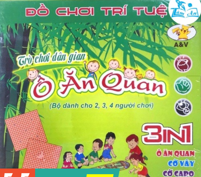 Bộ Cờ Ô ăn quan 3 trong 1 Cờ vây, Cờ caro, Cờ Ô ăn Quan cho bé giải trí và phát triển trí tuệ