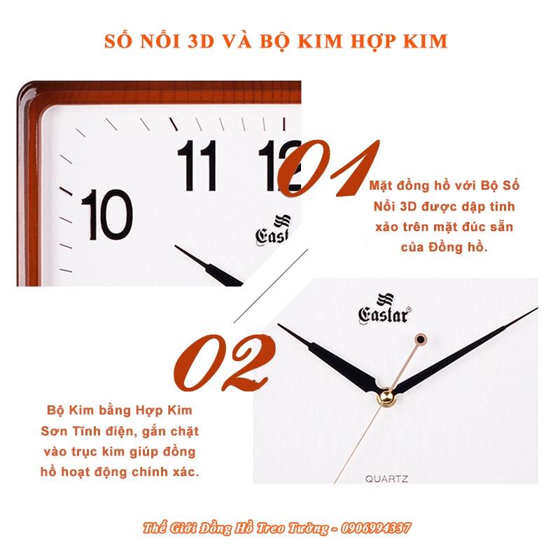 Đồng hồ Cao Cấp EASTAR KIM TRÔI Chữ Nhật – Sổ Nổi 3D - Bảo hành 2 năm – Tặng Pin Maxell