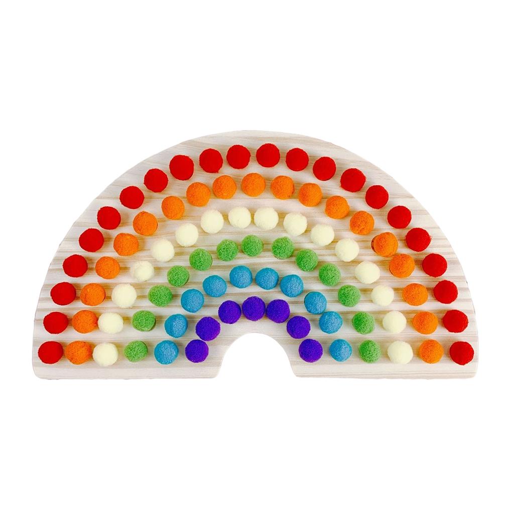 Rainbow Board Clip Beads Recognition Education Fun Interactive Toys Gift