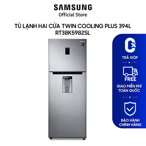 Tủ lạnh hai cửa Samsung Twin Cooling Plus 394L RT38K5982SL - Hàng chính hãng