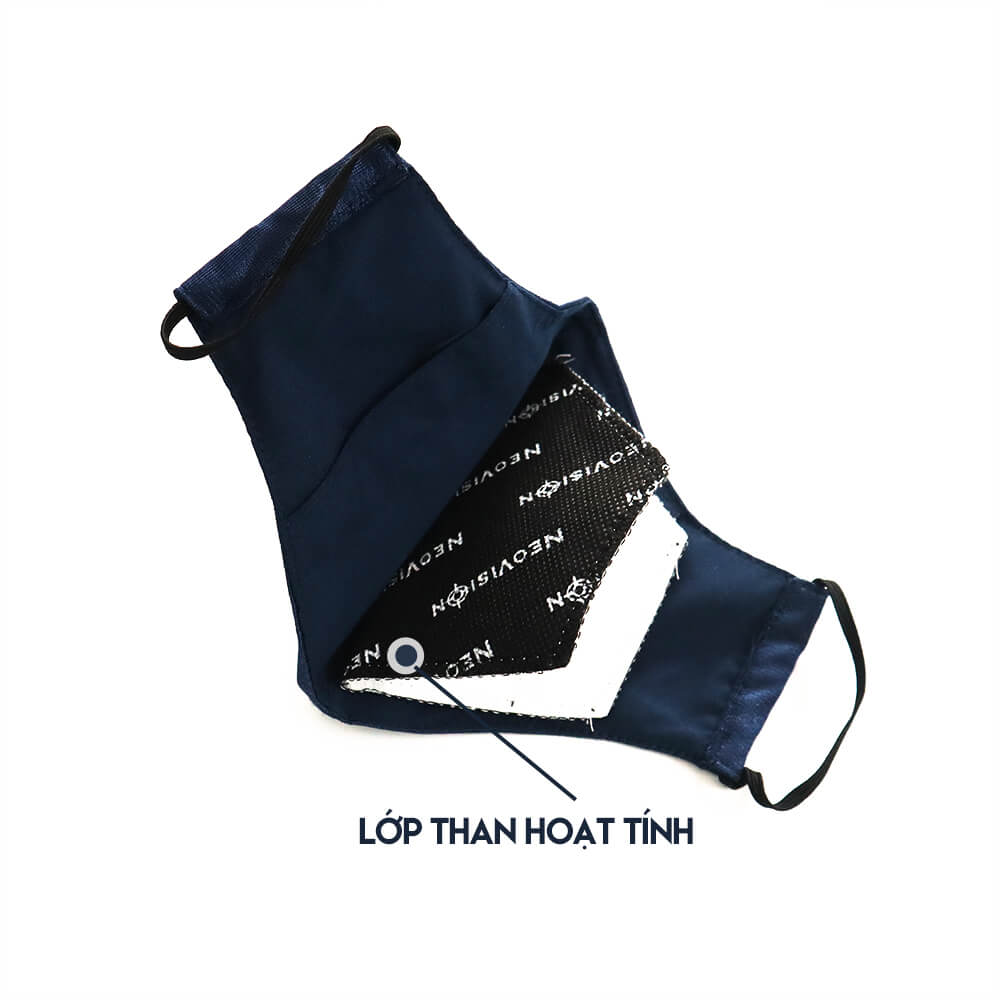 Khẩu trang VC65 than hoạt tính, lọc bụi mịn khói xe, vải mịn không sờn, dễ đeo giặt và tái sử dụng nhiều lần