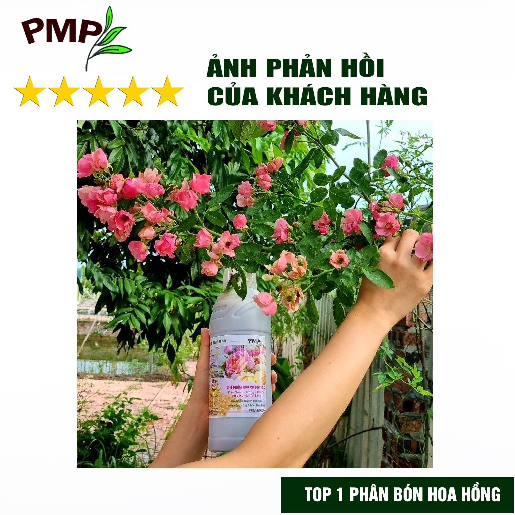 Combo 2 Chai Phân SOYMIC PMP Siêu Phân Bón Ủ Vi Sinh Từ Đậu Nành, Trứng, Chuối, Vi Lượng Cho Hoa Hồng, Rau Sạch