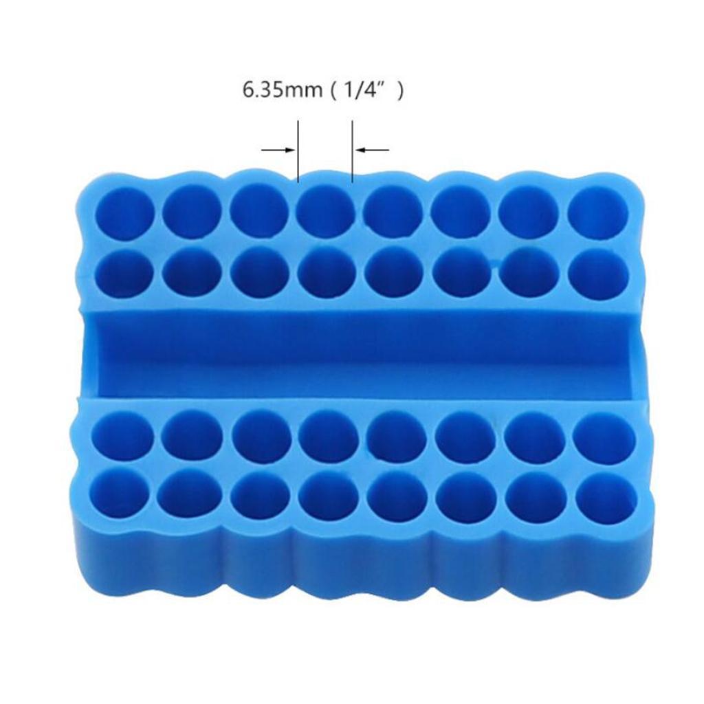Set of 2 32 Holes Plastic 1/4Inch Hex Shank Screw Bits Holder Storage Case