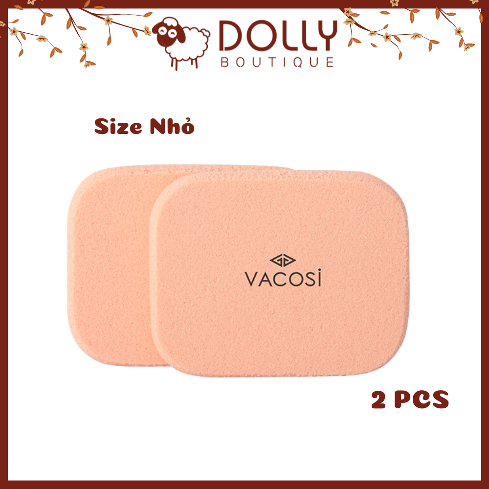 Bông Phấn Ướt Vuông Nhỏ Vacosi Small Square Sponge (Bịch 2 Cái) - BP04