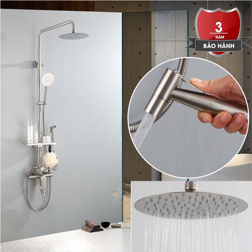 Bộ sen cây tắm đứng nóng lạnh inox 304 nguyên khối Bảo hành 03 năm
