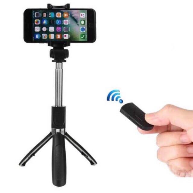 Gậy Tự Sướng Bluetooth Selfie Stick Tripod L01 Có Chân Chụp Ảnh Cao Cấp màu đen, hàng chính hãng