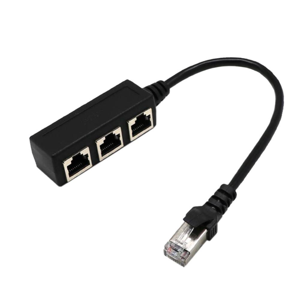 RJ45 Y Splitter Adapter 1 to 3 Port for CAT 5/CAT 6 LAN Ethernet Socket