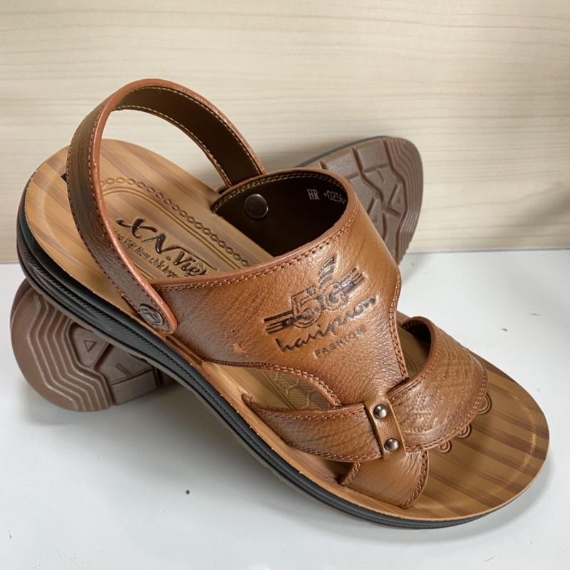 Dép da nam, da bò cao cấp, quai khâu liền đế chắc chắn SIZE 38-43