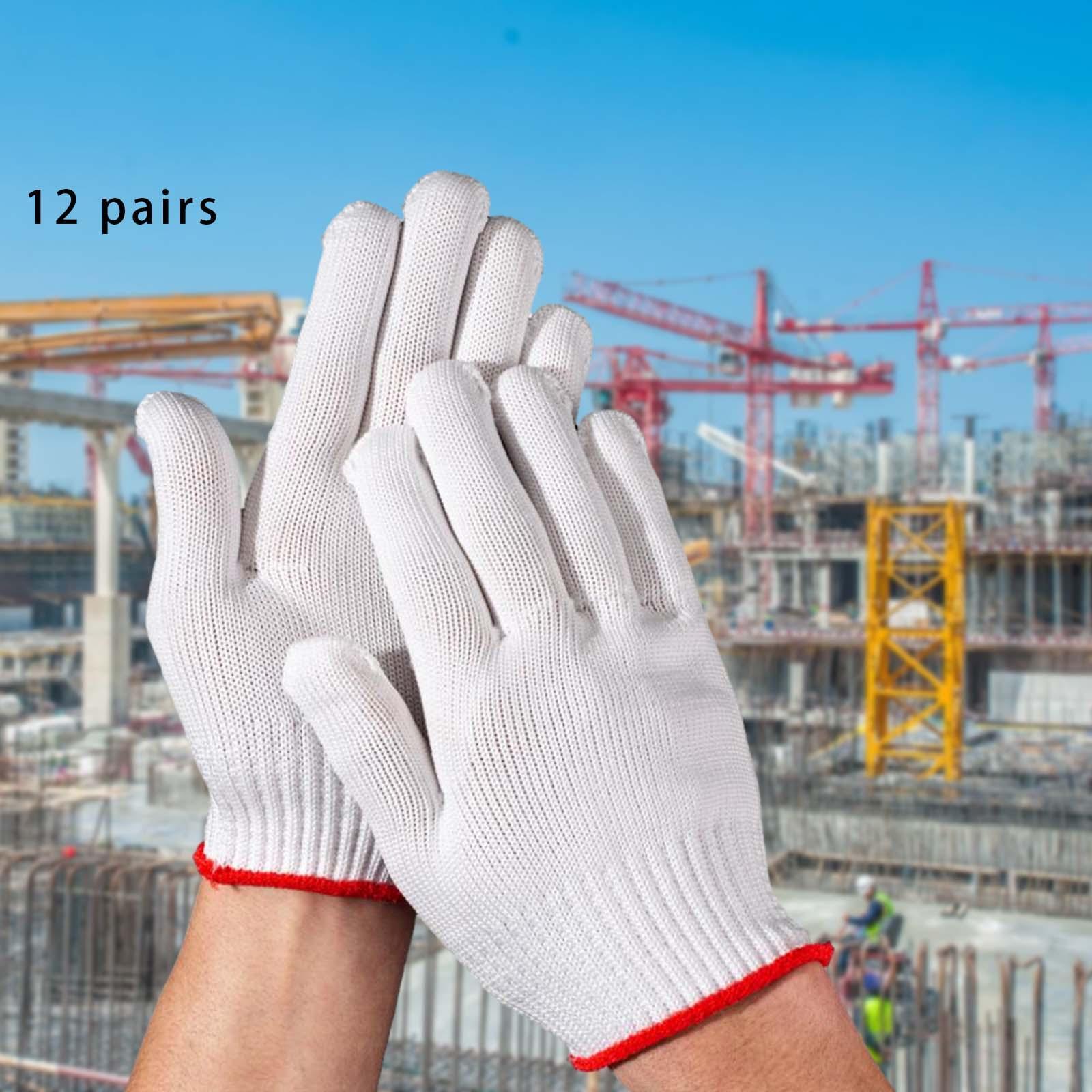12 Pairs Work Gloves Labor Protection Gloves Safety Protection Hand Working Gloves Knitted Cut Repair Gloves for Men Women Utility Gardening
