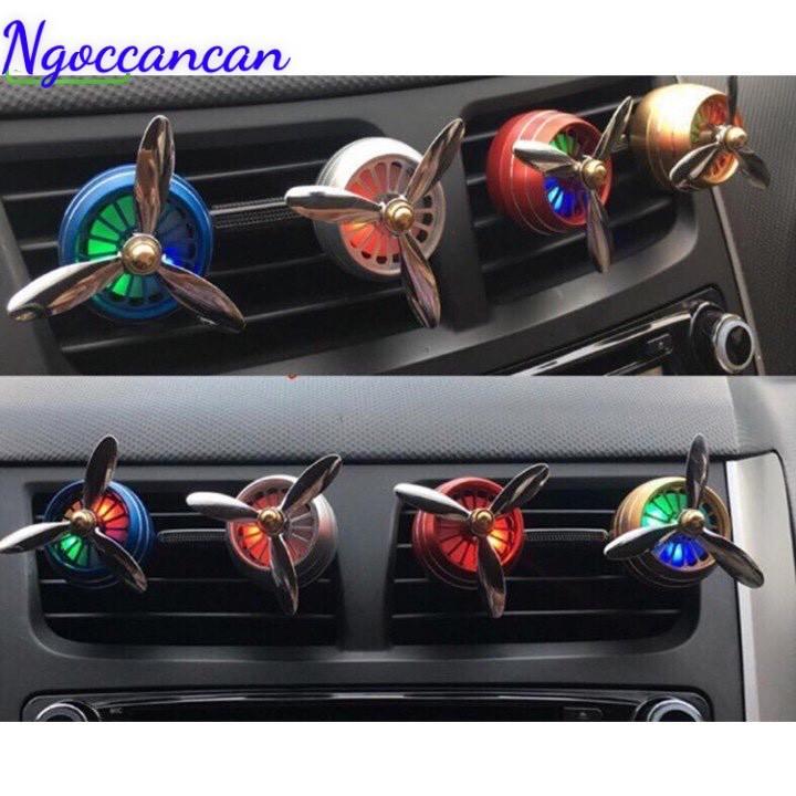 Quạt phản lực đèn led nháy sáng sáp thơm trang trí cửa gió điều hòa nội thất xe ô tô, xe hơi
