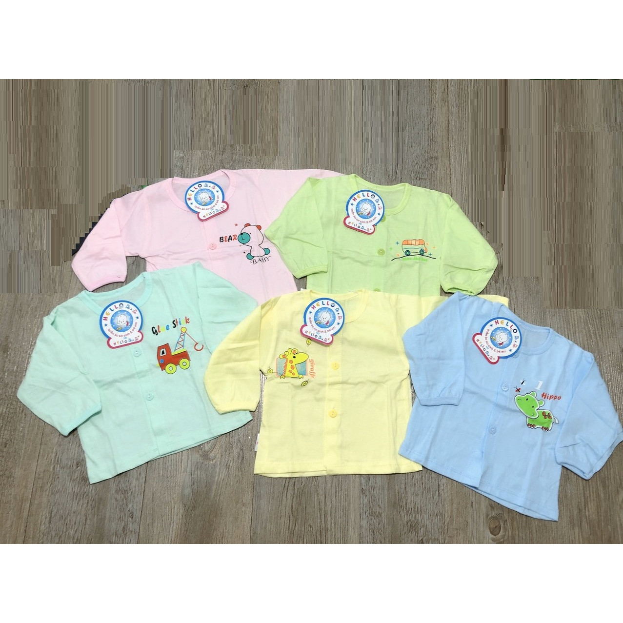 [Ảnh Thực Tế] Set 3 Áo Sơ Sinh Dài Tay Cotton Cho Bé (Giao màu ngẫu nhiên)