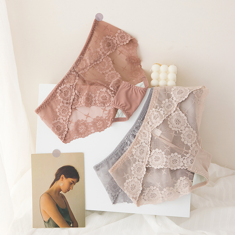 Set 3 Quần Lót Nữ Ren Sexy Gợi Cảm Thoáng Mát Êm Ái QLN67