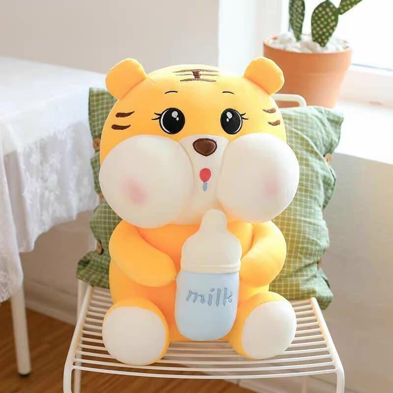 Gấu Bông Hổ Bú Bình, Hàng QC Cao Cấp Siêu Đẹp, Chất Liệu Lông Nhung Mềm Mịn Co Giãn 4 Chiều- Đủ Size- Hổ Bú Bình