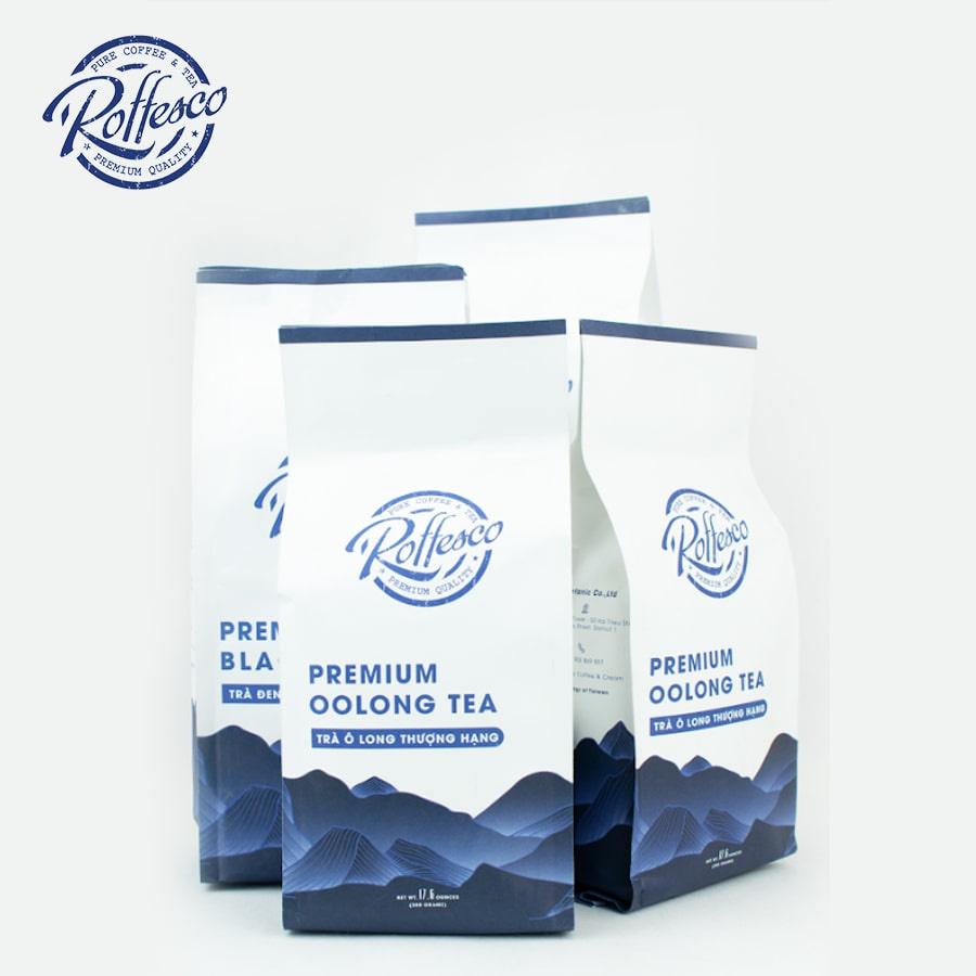 Combo 4 Trà Ô Long Và Trà Đen ROFFESCO PREMIUM OOLONG TEA &amp; PREMIUM BLACK TEA 100% Lá Trà Sạch