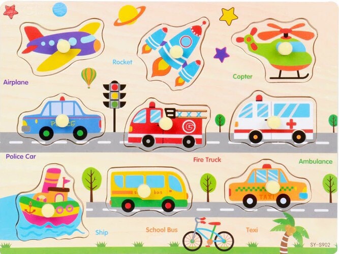 5 Bảng đồ chơi ghép gỗ có núm cho bé Mã 018