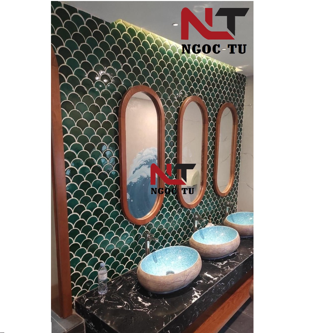 CHẬU LAVABO ELIP, CHẬU RỬA MẶT XANH NGỌC BÍCH GRVL 8126